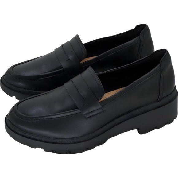 Clarks Calla Ease Women's Slip-On Loafers Black Leather 8M US EU 39 - Picture 2 of 6
